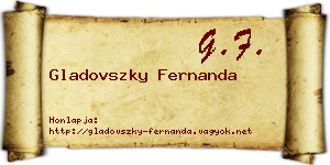 Gladovszky Fernanda névjegykártya